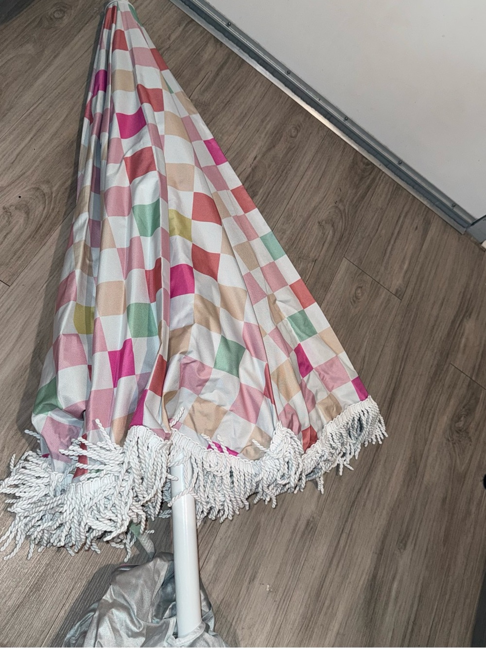 Colorful Check Fringe Throw Blanket - Multicolor